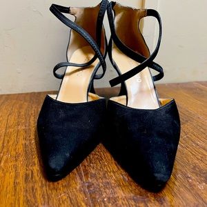 Sacha Too suede criss cross heels.